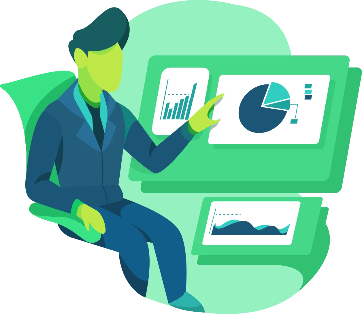 Interactive Analytics Dashboard Illustration Interactive Analytics Dashboard Illustration